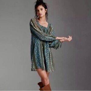 Anthropologie Sona Boho Tunic Mini Dress - Sz M
